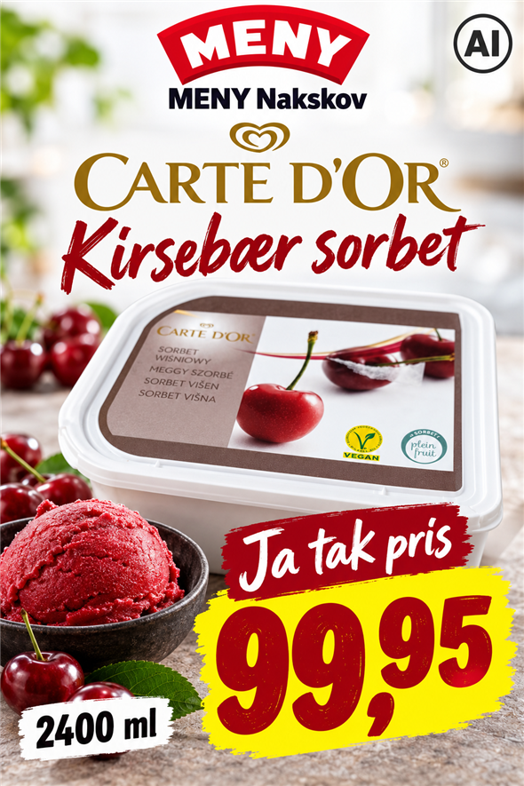 Carte D'or kirsebær sorbet